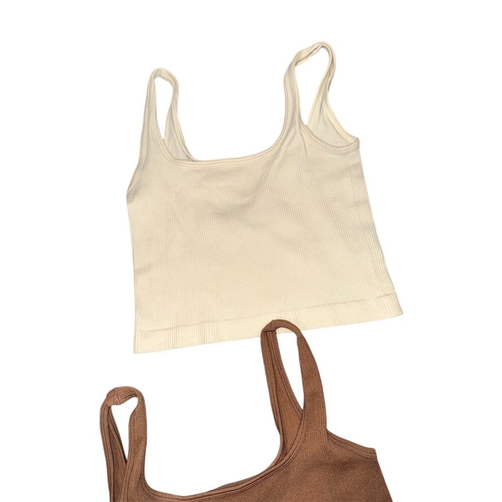 Tank Tops Womens Size S Set of 3 Square Neck Cropped - Picture 3 of 8
